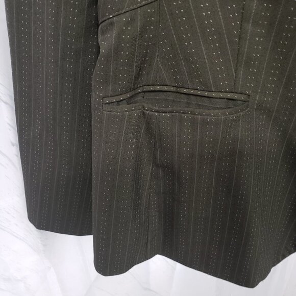 NWT Sharagano Olive Striped Blazer Office Casual Boho Minimalist 18 - Picture 3 of 11
